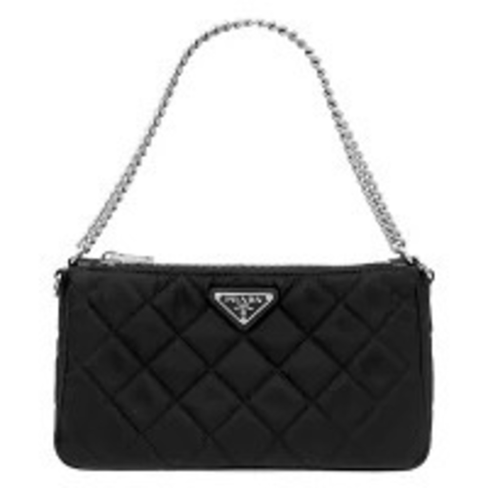 Prada bag quilted leather NERO black triangular TESUTO IMPUNTU